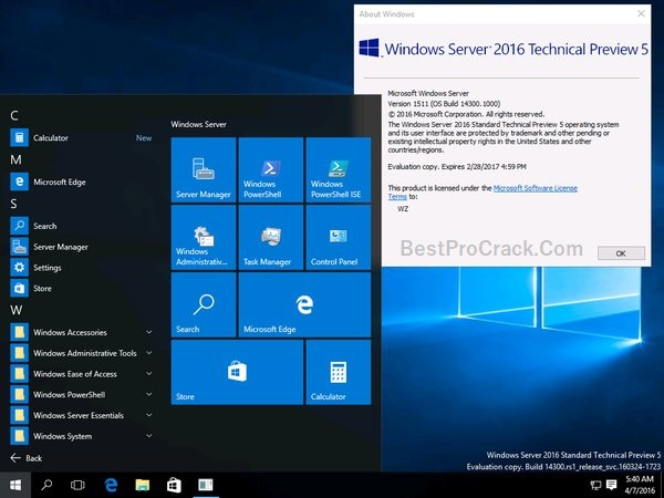 Windows Server 2016 Crack + Product Key [Pre-Activated]